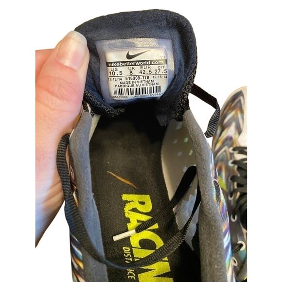 Women's 10.5 NIKE Rival D Running Spike Racing Running Shoe Colorful Neon Track - Picture 5 of 8